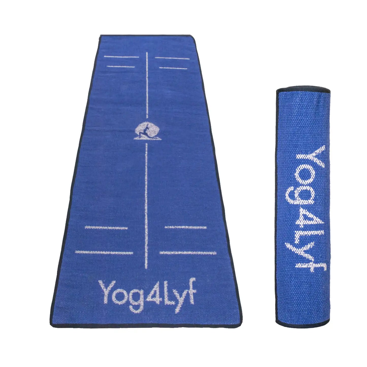 Alignment Design8 MM Blue Cotton Yoga Mat