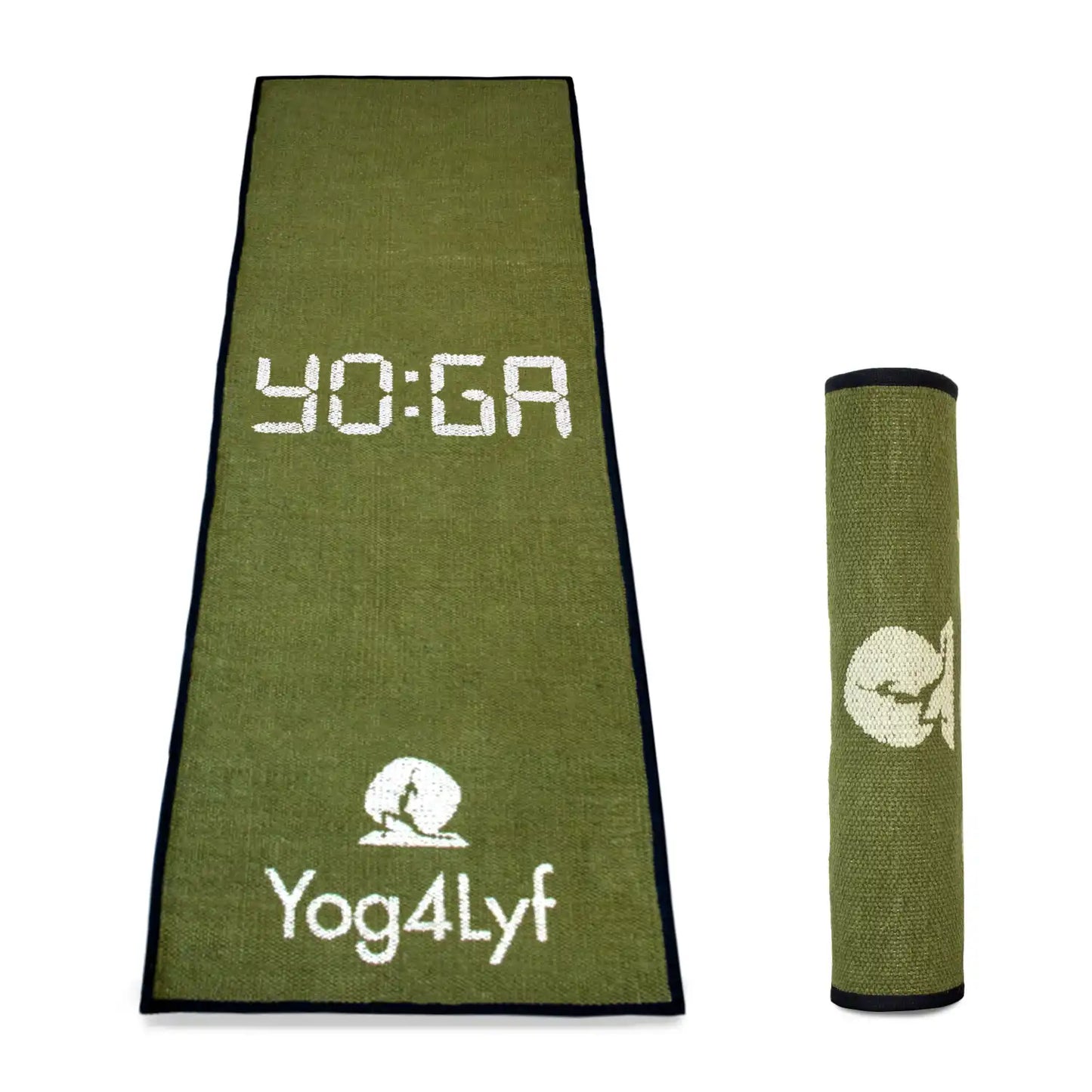 Yoga Quote 5 MM Green Cotton Yoga Mat