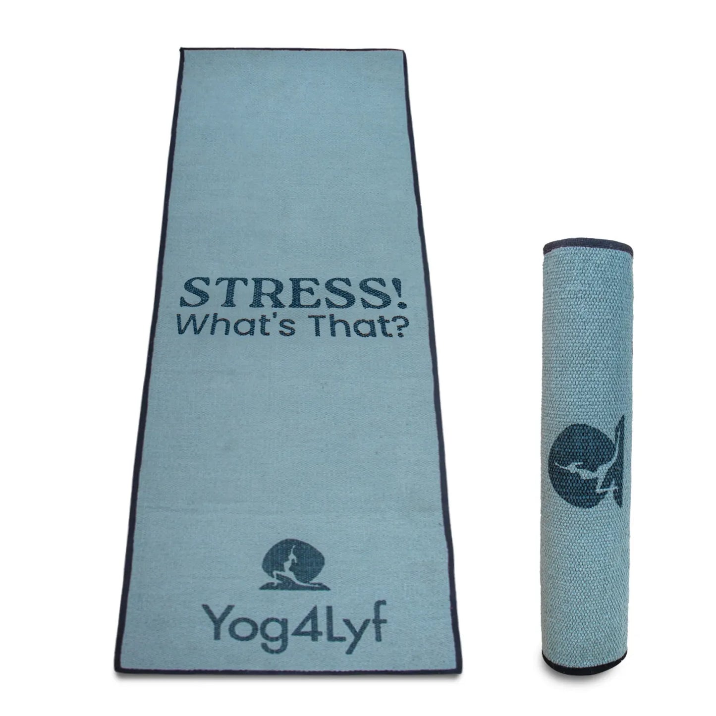 Stress Relief Quote 5 MM Grey Cotton Yoga Mat