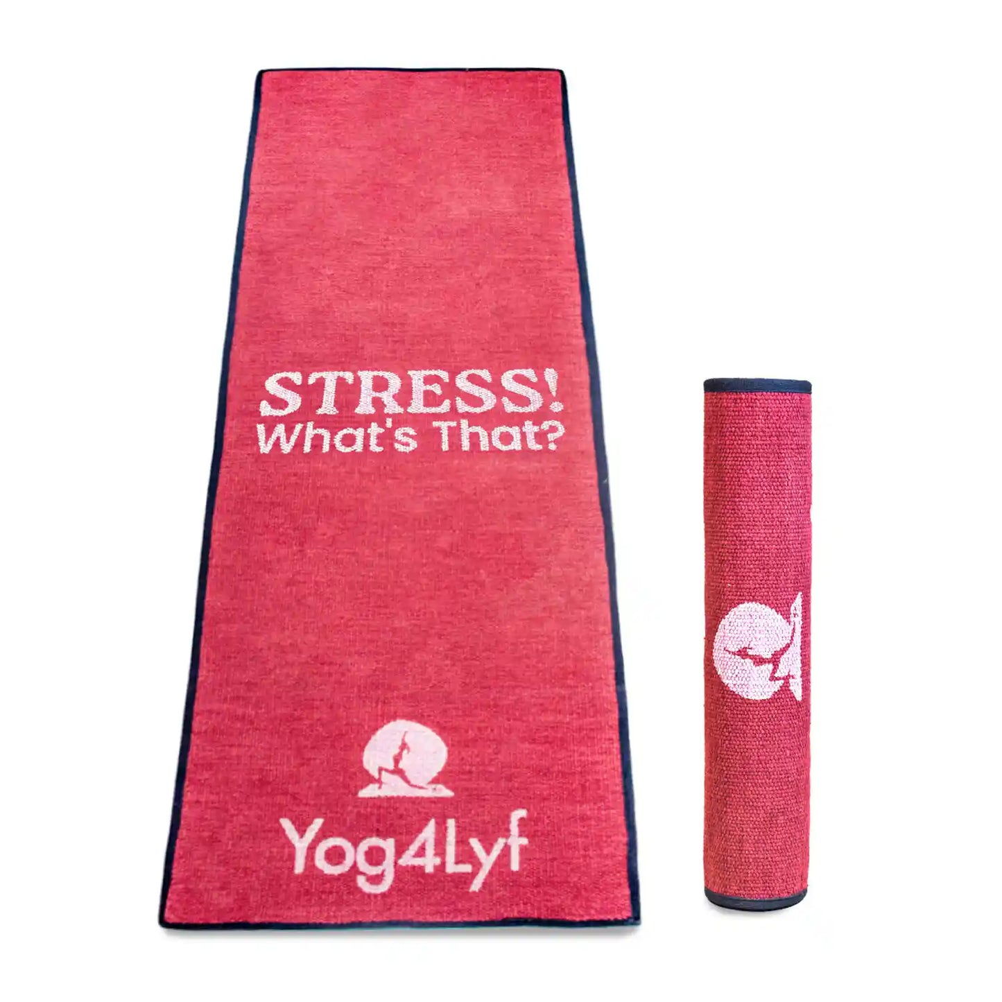 Stress Relief Quote 5 MM Red Cotton Yoga Mat