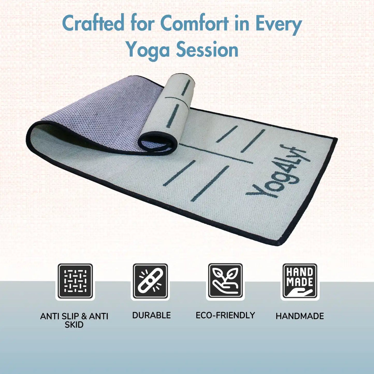 Alignment Design 8 MM Grey Cotton Yoga Mat
