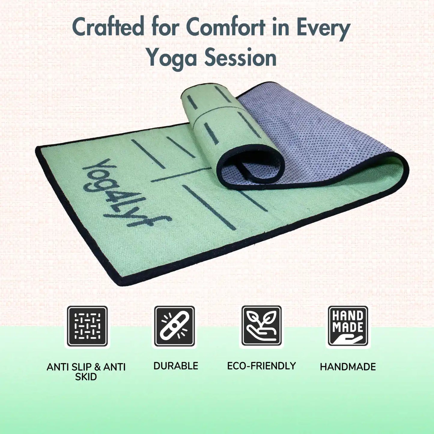Alignment Design 8 MM Pastel Green Cotton Yoga Mat