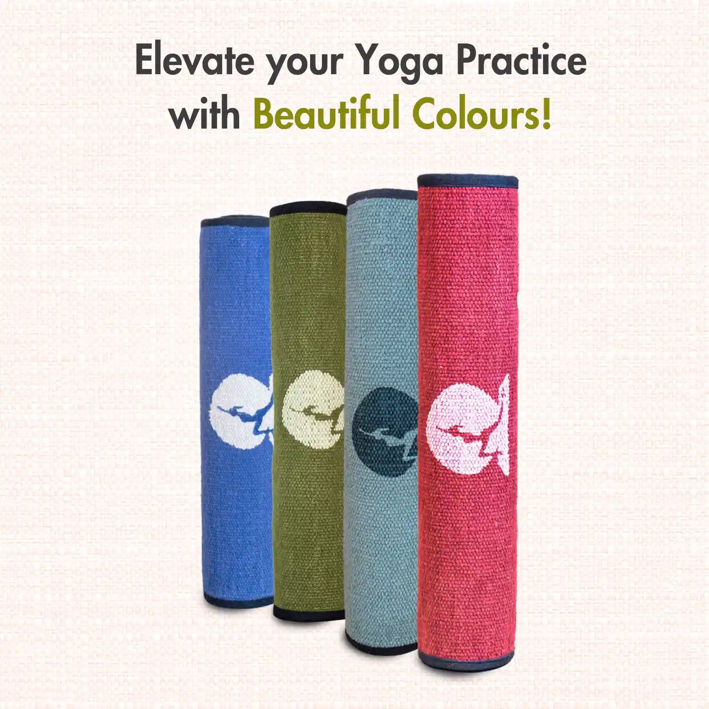 Yoga Quote 5 MM Green Cotton Yoga Mat