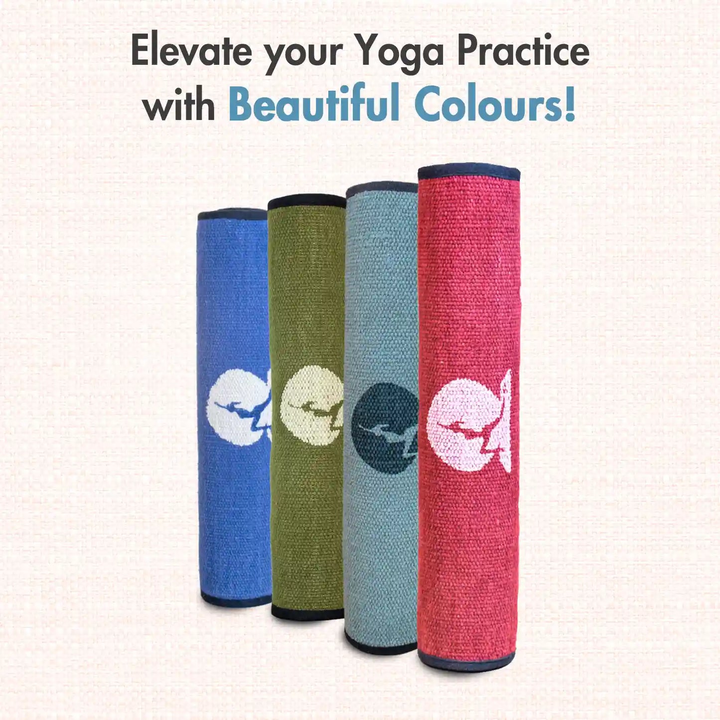 Stress Relief Quote 5 MM Grey Cotton Yoga Mat