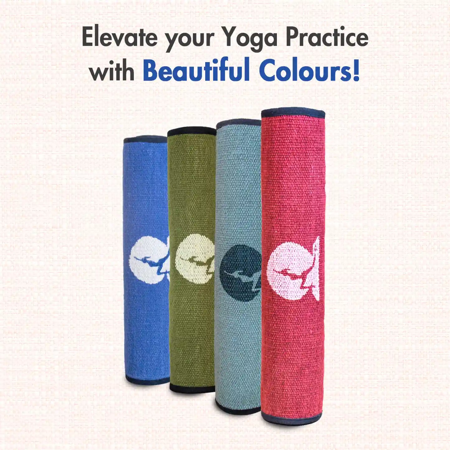 Yoga Quote 5 MM Blue Cotton Yoga Mat