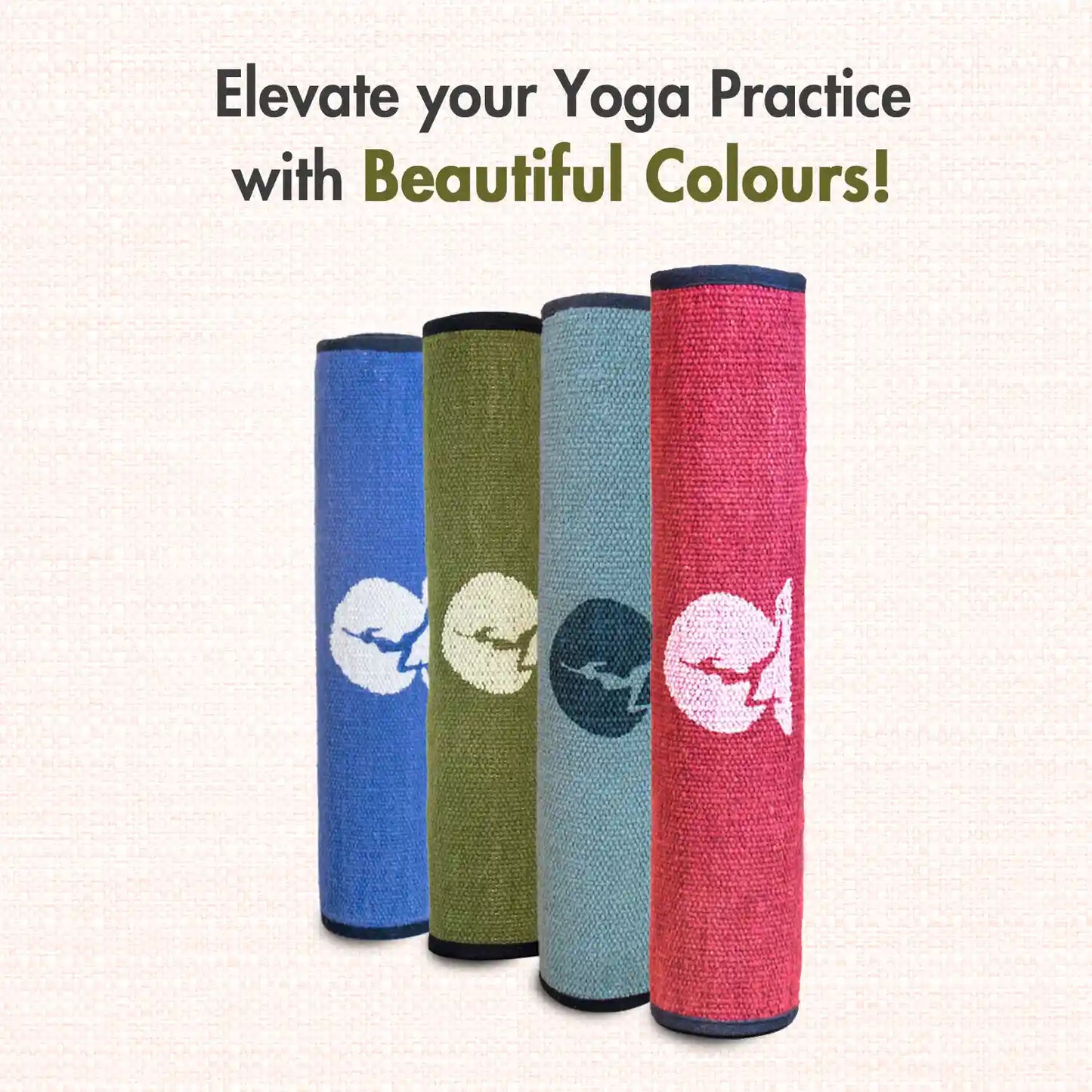 Stress Relief Quote 5 MM Green Cotton Yoga Mat