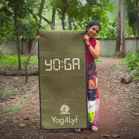 Yoga Quote 5 MM Green Cotton Yoga Mat