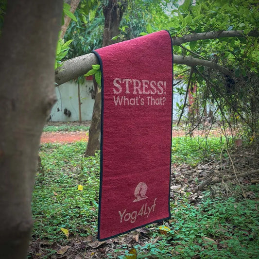 Stress Relief Quote 5 MM Red Cotton Yoga Mat