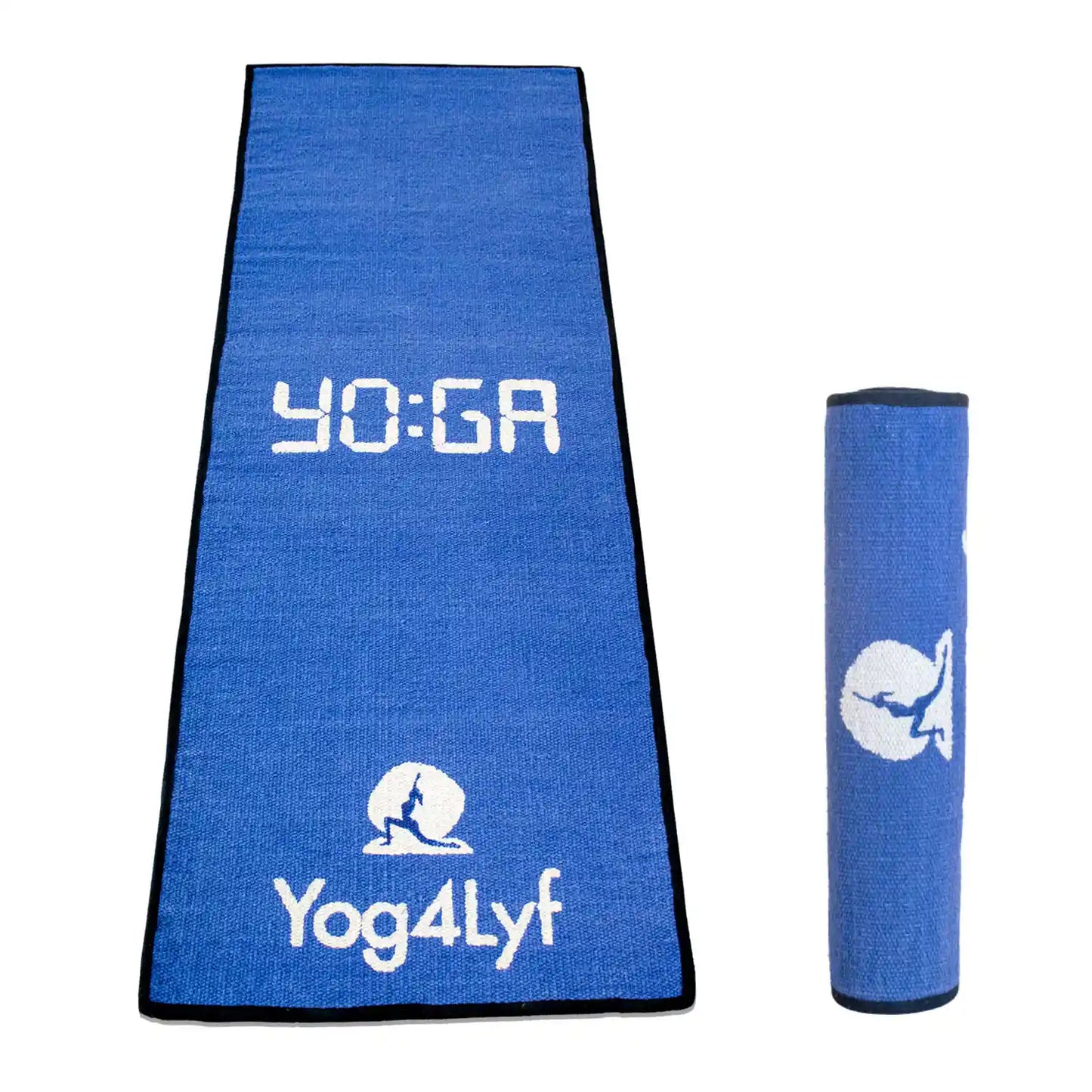 Yoga Quote 5 MM Blue Cotton Yoga Mat