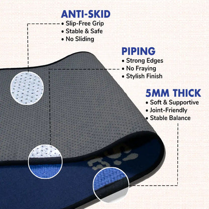 Yoga Quote 5 MM Blue Cotton Yoga Mat