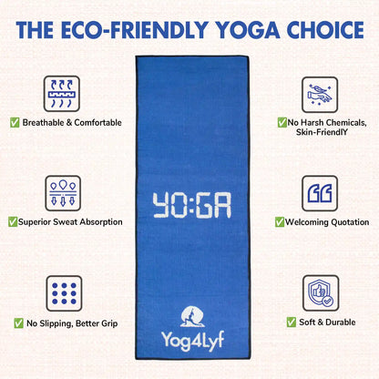 Yoga Quote 5 MM Blue Cotton Yoga Mat