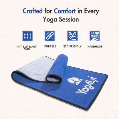 Yoga Quote 5 MM Blue Cotton Yoga Mat
