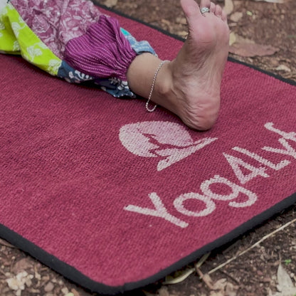Stress Relief Quote 5 MM Red Cotton Yoga Mat